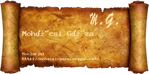 Mohácsi Géza névjegykártya