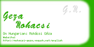 geza mohacsi business card