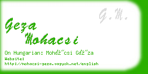 geza mohacsi business card